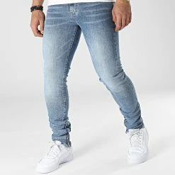 Offres ⭐ Jean Slim DHZ-3825 Bleu Denim de Ikao 😀