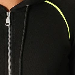 De gros ⌛ Sweat Zippé Capuche F660 Noir Jaune Fluo de Ikao ✔️ -Ikao Soldes Boutique ikao 194174 F660 BLACK YELLOW 20190822T144609 03