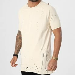 Grosses soldes 🎁 Tee 👕 Shirt Poches Oversize LL403 Ecru de Ikao 😍