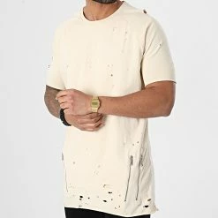 Grosses soldes 🎁 Tee 👕 Shirt Poches Oversize LL403 Ecru de Ikao 😍 -Ikao Soldes Boutique ikao 256580 LL403 BEIGE 20210312T112811 03