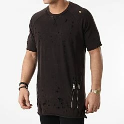 Budget 👏 Tee 👕 Shirt Poches Oversize LL403 Marron de Ikao ❤️