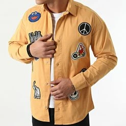 Vente flash 🎁 Surchemise Manches Longues LL444 Camel Clair de Ikao 💯