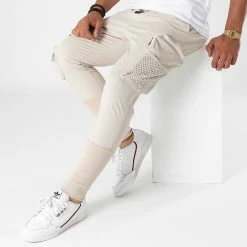 Le moins cher 🎁 Pantalon Jogging LL471 Beige de Ikao 👏 -Ikao Soldes Boutique ikao 271653 LL471 BEIGE 20210625T155148 03