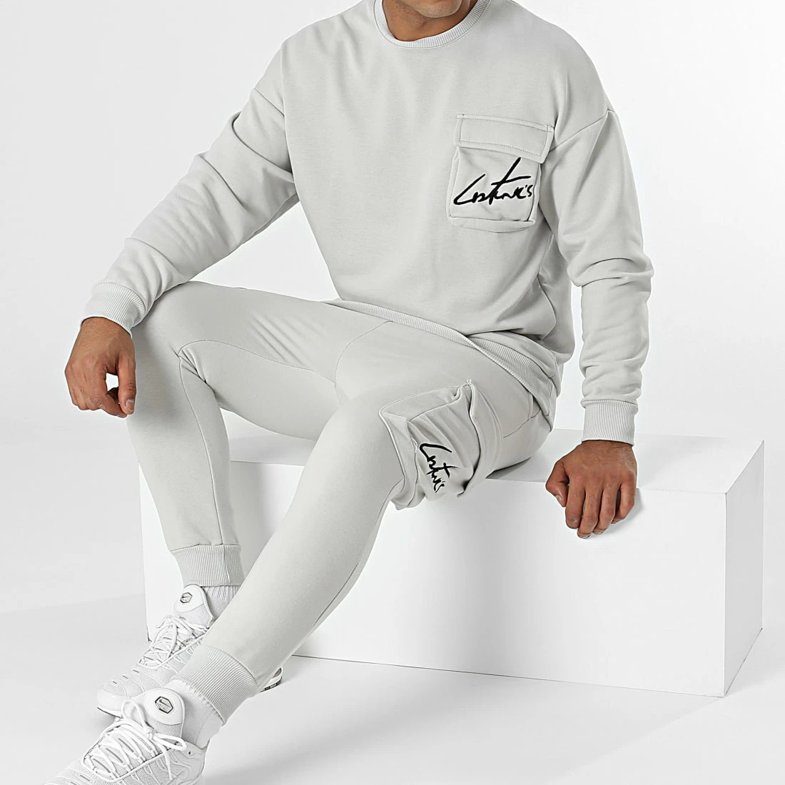 Promo ❤️ Ensemble De Survetement LL498 Gris Clair de Ikao 🔥 3 Promo ❤️ Ensemble De Survetement LL498 Gris Clair de Ikao 🔥