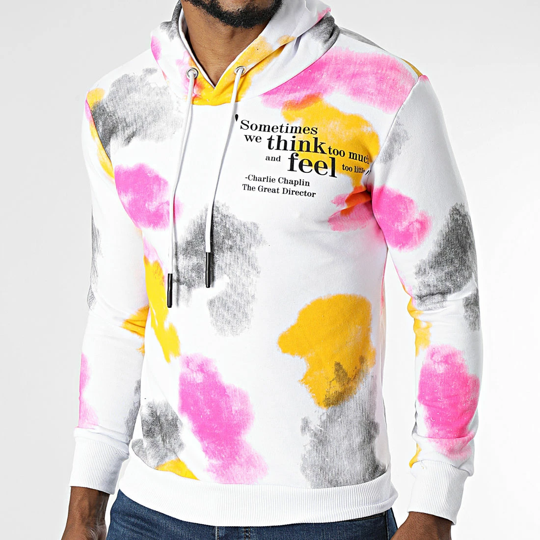 Tout neuf 🎉 Sweat Capuche LL484 Blanc Rose Jaune de Ikao ❤️ 3 Tout neuf 🎉 Sweat Capuche LL484 Blanc Rose Jaune de Ikao ❤️