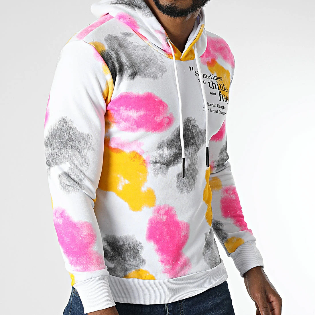 Tout neuf 🎉 Sweat Capuche LL484 Blanc Rose Jaune de Ikao ❤️ 5 Tout neuf 🎉 Sweat Capuche LL484 Blanc Rose Jaune de Ikao ❤️ – Image 3