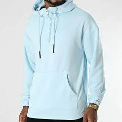 Nouveau 🎉 Sweat Capuche Col Zippé LL489 Bleu Ciel de Ikao ✨