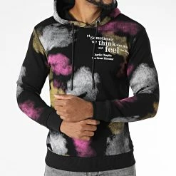 Nouveau ✔️ Sweat Capuche LL484 Noir Rose de Ikao 🔔 -Ikao Soldes Boutique ikao 283027 LL484 BLACK 20210910T150917 03