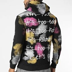 Nouveau ✔️ Sweat Capuche LL484 Noir Rose de Ikao 🔔 -Ikao Soldes Boutique ikao 283027 LL484 BLACK 20210910T150919 04