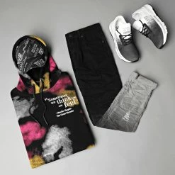 Nouveau ✔️ Sweat Capuche LL484 Noir Rose de Ikao 🔔 -Ikao Soldes Boutique ikao 283027 LL484 BLACK 20210922T092946 05