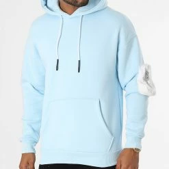 Offres 😍 Sweat Capuche LL505 Bleu Clair de Ikao 👍 -Ikao Soldes Boutique ikao 284523 LL505 BLUE 20210915T162325 01