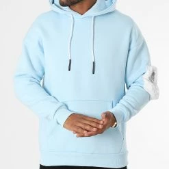 Offres 😍 Sweat Capuche LL505 Bleu Clair de Ikao 👍