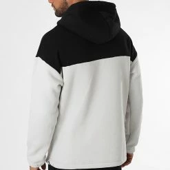 Remise 👏 Sweat Col Zippé Capuche LL486 Gris Clair Noir de Ikao ❤️ -Ikao Soldes Boutique ikao 284528 LL486 GREY 20210915T162445 04