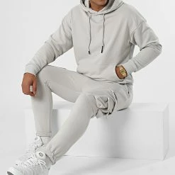 Coupon 🧨 Ensemble De Survêtement LL496 Gris de Ikao ⭐