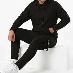 De gros ✨ Ensemble De Survêtement LL496 Noir de Ikao 😍