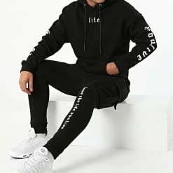 Ikao Soldes Boutique 15 Nouveau 🔔 Ensemble De Survêtement LL506 Noir de Ikao 🔔