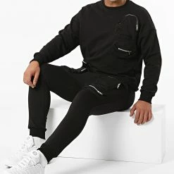 Tout neuf 🤩 Ensemble De Survêtement LL491 Noir de Ikao 😍