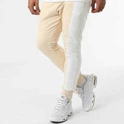 Meilleure affaire 😍 Ensemble De Survêtement LL492 Beige Blanc de Ikao ✨ -Ikao Soldes Boutique ikao 288576 LL492 BEIGE 20211018T155953 04