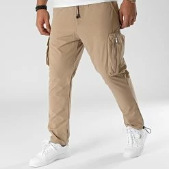 Remise 🧨 Pantalon Cargo LL517 Beige Foncé de Ikao ✨