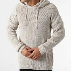 Promo 🧨 Pull Capuche T3809 Beige Clair de Ikao 👏 -Ikao Soldes Boutique ikao 292162 T3809 TAS 20211118T151847 03
