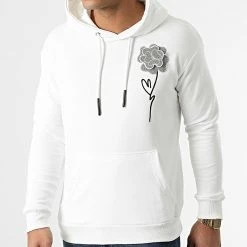 Coupon 🎁 Sweat Capuche LL474 Blanc de Ikao 😀