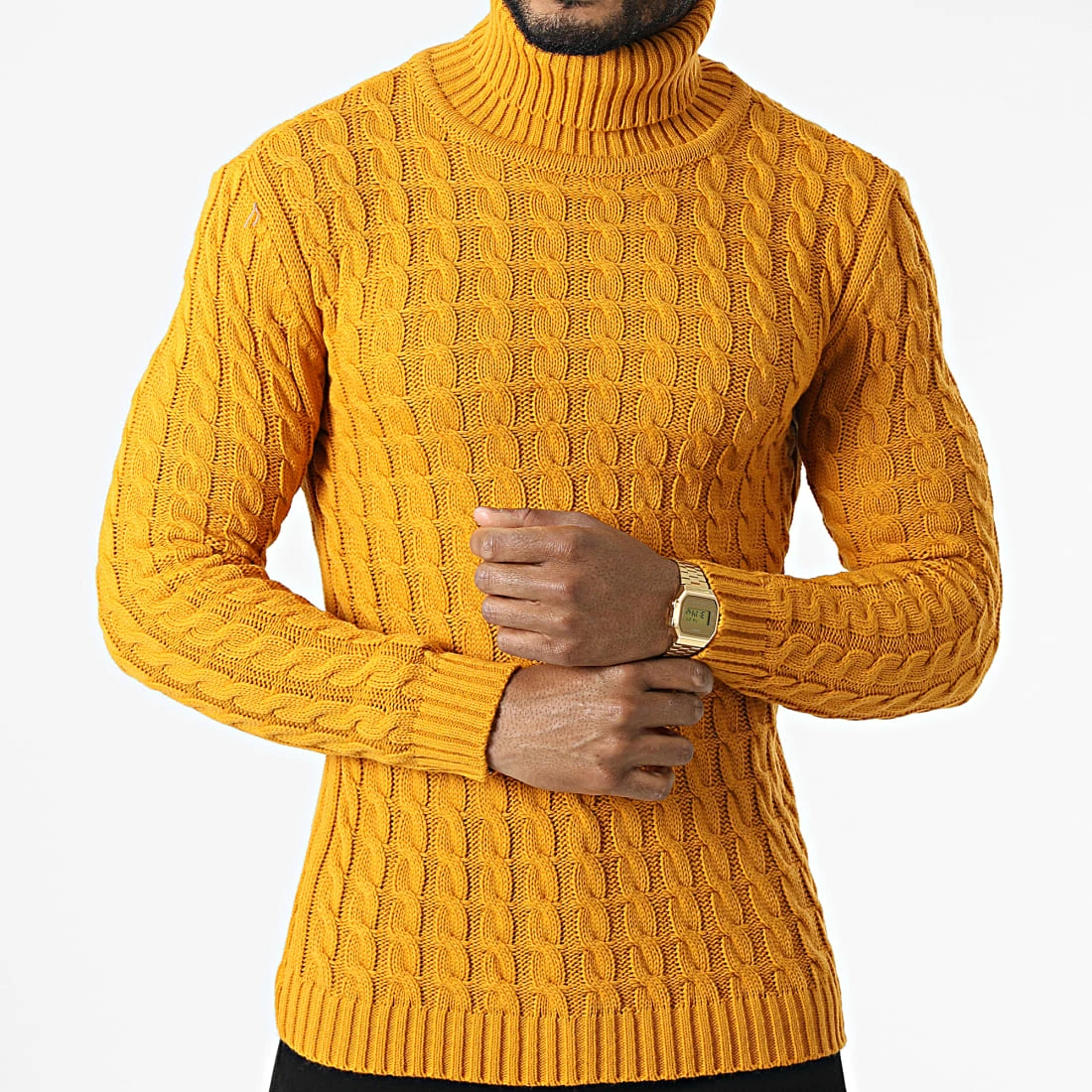 Coupon ✨ Pull Col Roulé T3756 Jaune Moutarde de Ikao 😀 5 Coupon ✨ Pull Col Roulé T3756 Jaune Moutarde de Ikao 😀 – Image 3