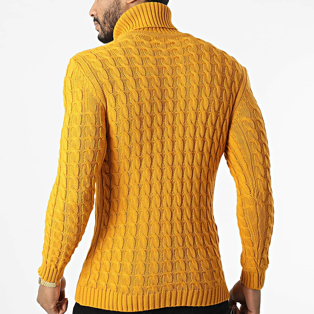 Coupon ✨ Pull Col Roulé T3756 Jaune Moutarde de Ikao 😀 6 Coupon ✨ Pull Col Roulé T3756 Jaune Moutarde de Ikao 😀 – Image 4