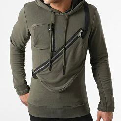 Meilleur prix 🎁 Sweat Capuche F712 Vert Kaki de Ikao 🤩 -Ikao Soldes Boutique ikao 292215 F712 KHAKI 20211119T144651 03