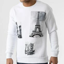 Grosses soldes 🥰 Sweat Crewneck LL546 Blanc de Ikao 🛒