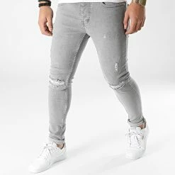Vente flash 👏 Jean Skinny 5000-3 Gris de Ikao ✨