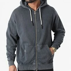 Top 10 👏 Sweat Zippé Capuche LL509 Gris Anthracite de Ikao 🥰 -Ikao Soldes Boutique ikao 296597 LL509 K GREY 20211229T164315 03