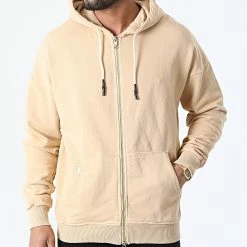 Vente flash ✔️ Sweat Zippé Capuche LL509 Beige Clair de Ikao 🛒 -Ikao Soldes Boutique ikao 296599 LL509 A BEIGE 20211229T164237 03