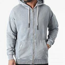 Tout neuf 🤩 Sweat Zippé Capuche LL509 Gris Clair de Ikao 🧨 -Ikao Soldes Boutique ikao 296600 LL509 A GREY 20211229T164250 03