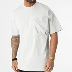 Coupon 😀 Tee 👕 Shirt Oversize Poche LL625 Gris de Ikao 👏