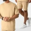 Nouveau 🛒 Ensemble Tee 👕 Shirt Et Short Jogging LL607 Camel de Ikao 🎁