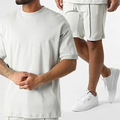 Meilleur prix 🎁 Ensemble Tee 👕 Shirt Et Short Jogging LL607 Gris de Ikao 🎁