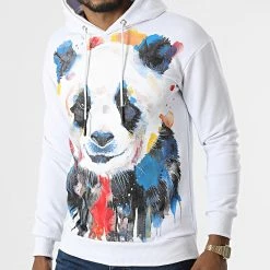 Coupon 🤩 Sweat Capuche LL478 Blanc de Ikao 🔥