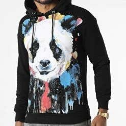 Grosses soldes ✨ Sweat Capuche LL478 Noir de Ikao 😉