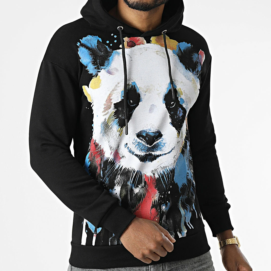 Grosses soldes ✨ Sweat Capuche LL478 Noir de Ikao 😉 5 Grosses soldes ✨ Sweat Capuche LL478 Noir de Ikao 😉 – Image 3