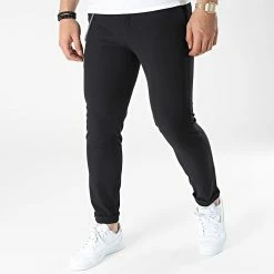 Nouveau 🛒 Pantalon Chino LL636 Noir de Ikao 😍