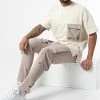 Bon marché 🔥 Ensemble Tee 👕 Shirt Poche Et Pantalon Jogging LL603 Beige de Ikao 🎁 -Ikao Soldes Boutique ikao 304915 LL603 BEIGE 20220224T133424 01
