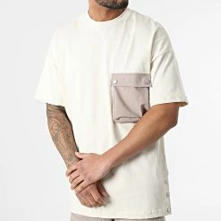 Bon marché 🔥 Ensemble Tee 👕 Shirt Poche Et Pantalon Jogging LL603 Beige de Ikao 🎁 -Ikao Soldes Boutique ikao 304915 LL603 BEIGE 20220224T133427 03