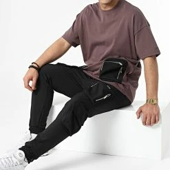 Acheter 🛒 Ensemble Tee 👚 Shirt Poche Et Pantalon Jogging LL600 Prune de Ikao ✨