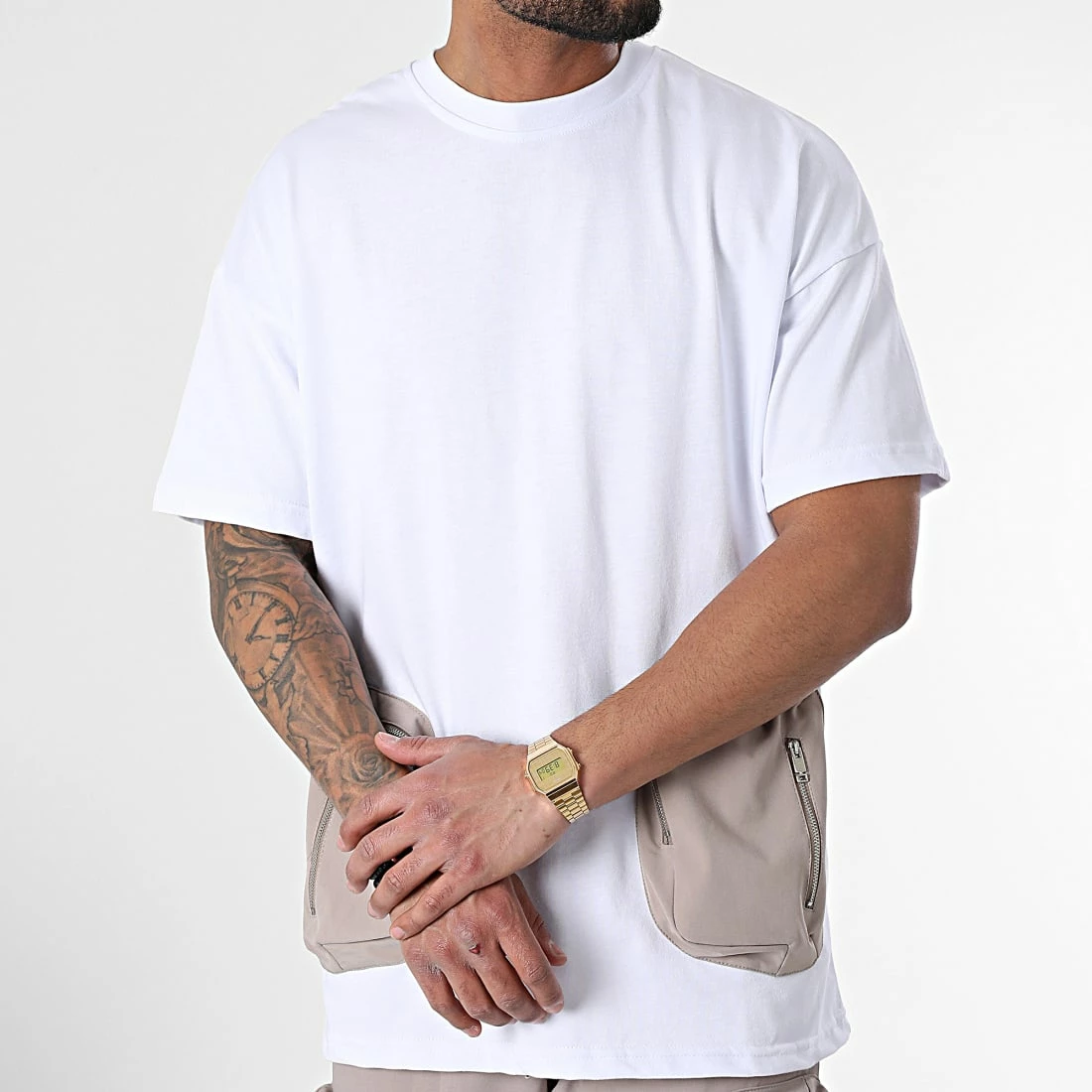 Tout neuf 🌟 Ensemble Tee 👚 Shirt Poche Et Pantalon Jogging LL600 Blanc de Ikao 🎉 5 Tout neuf 🌟 Ensemble Tee 👚 Shirt Poche Et Pantalon Jogging LL600 Blanc de Ikao 🎉 – Image 3