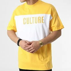 Meilleure affaire ⌛ Tee 👚 Shirt LL645 Jaune Blanc de Ikao 🥰 -Ikao Soldes Boutique ikao 306759 LL645 MUSTARD 20220307T160843 03