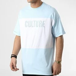 Remise 💯 Tee 👕 Shirt LL645 Bleu Clair Blanc de Ikao 🔥