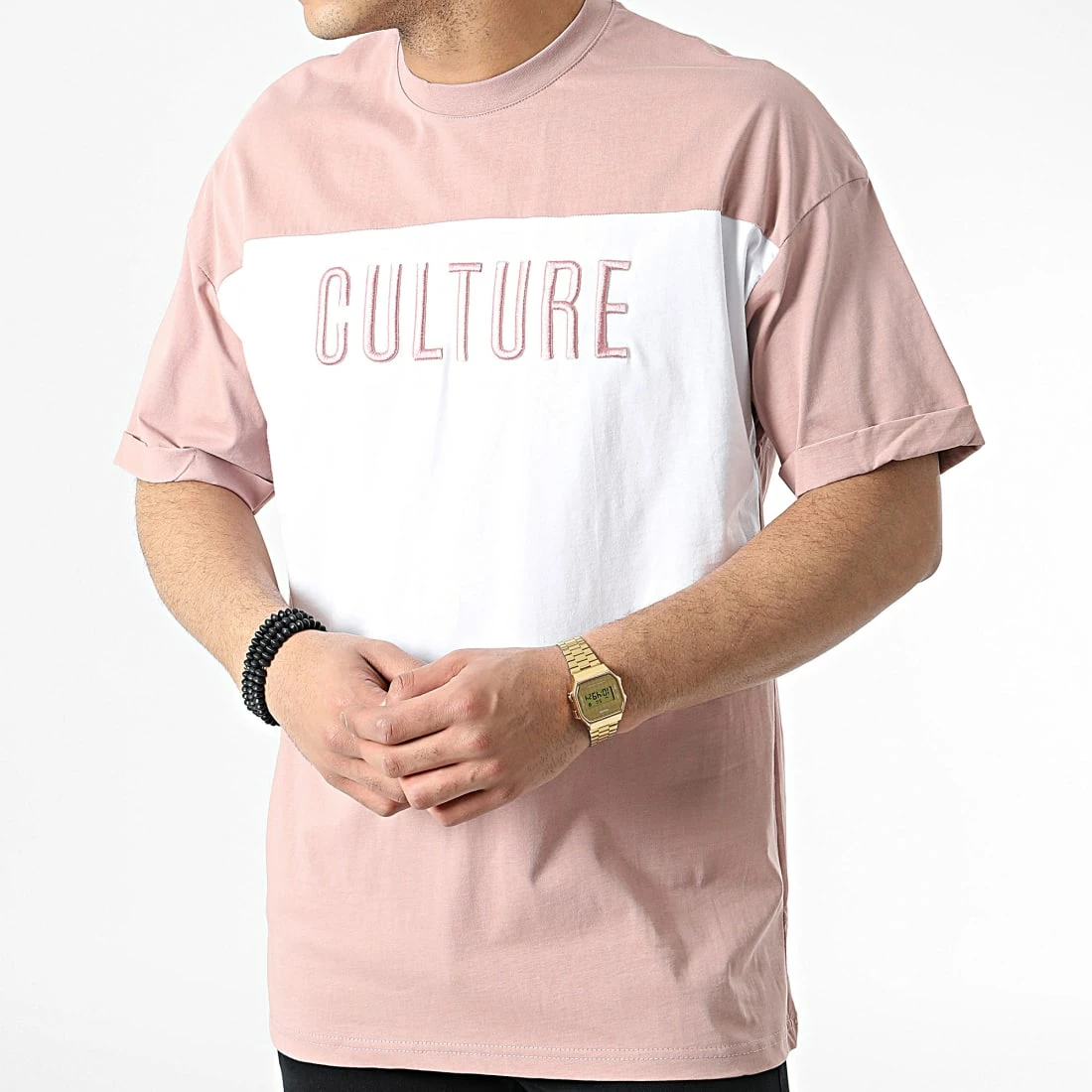 Le moins cher 😀 Tee 👕 Shirt LL645 Rose Blanc de Ikao 🎉 5 Le moins cher 😀 Tee 👕 Shirt LL645 Rose Blanc de Ikao 🎉 – Image 3