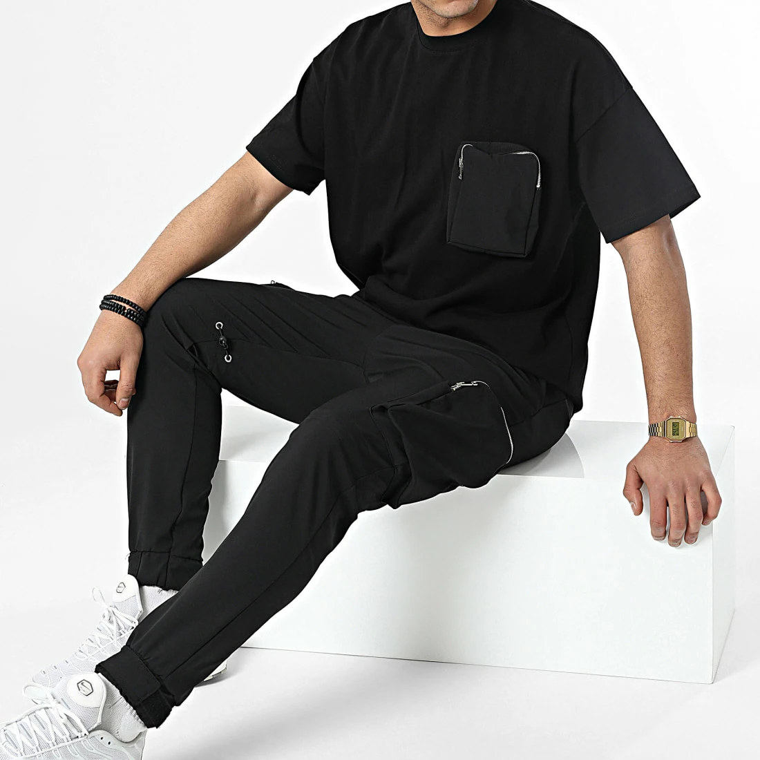 Remise 👏 Ensemble Tee 👕 Shirt Et Jogger Pant LL601 Noir de Ikao 👍 3 Remise 👏 Ensemble Tee 👕 Shirt Et Jogger Pant LL601 Noir de Ikao 👍