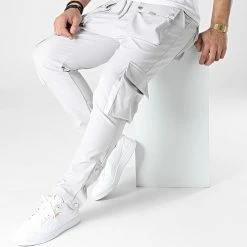 Offres 🔥 Pantalon Cargo LL620 Gris Clair de Ikao ✔️ -Ikao Soldes Boutique ikao 306801 LL620 GREY 20220228T154827 03