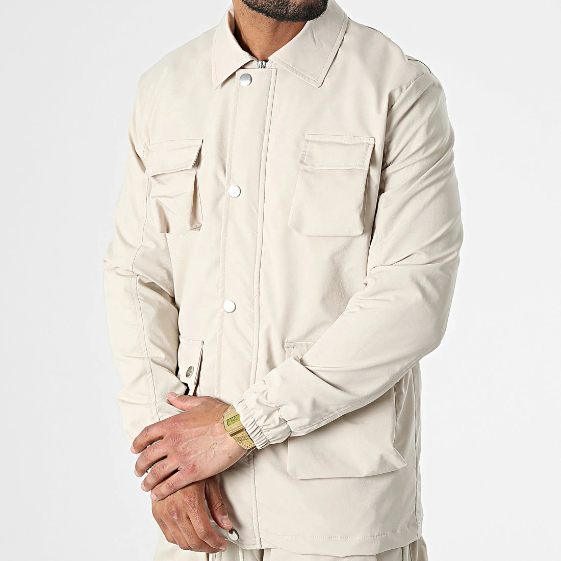 Meilleure affaire 🤩 Ensemble Veste Zippée Et Pantalon Cargo LL640 Beige de Ikao ❤️ 5 Meilleure affaire 🤩 Ensemble Veste Zippée Et Pantalon Cargo LL640 Beige de Ikao ❤️ – Image 3